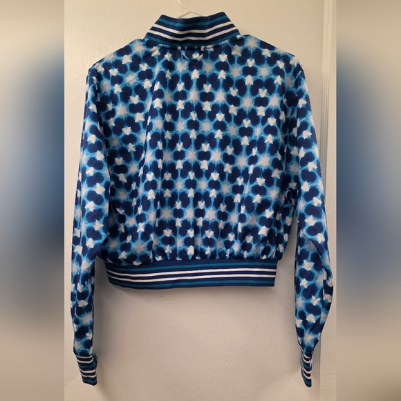 Free People Movement Blue Tie-Dye Cropped Bomber Jacket Size Small EUC - Picture 4 of 15